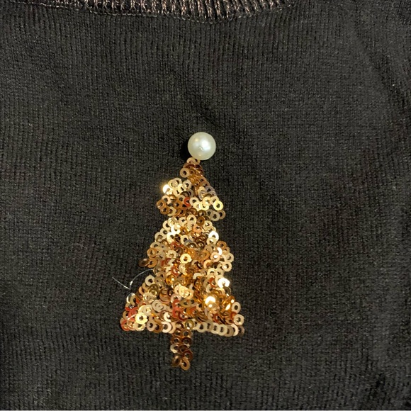 Ugly Christmas Sweater Winner | Black & Metallic & Rhinestone | Size 8 - Picture 6 of 9